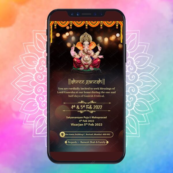 Ganeshji 2022 invite WhatsApp