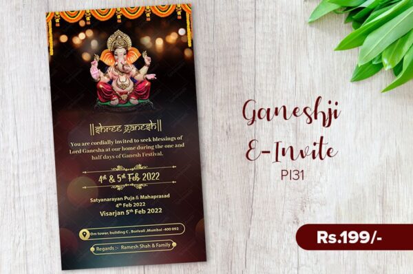 2022 Ganeshji invitation card design