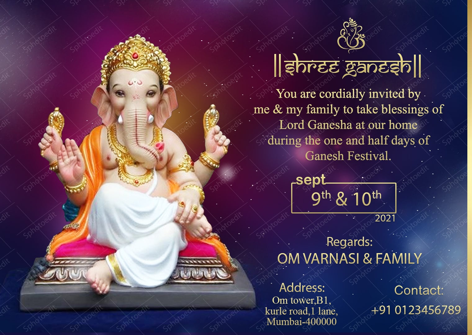 O My Lord Ganesha | Online invite
